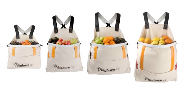Big selection of fruit-picking bag sizes